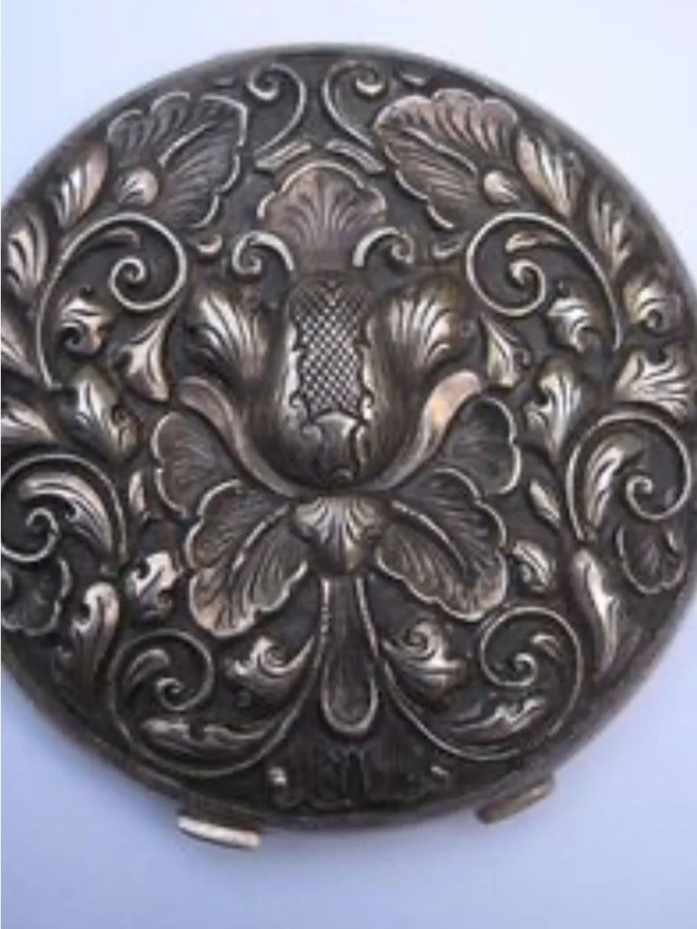 Antique 800 Solid Silver Art Nouveau Compact Mirror – WHD Hallmark, Mint